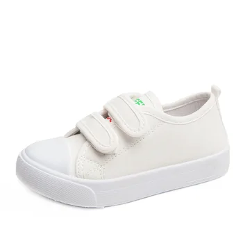 

Girls Boys School Student White Sneakers Children Canvas Shoes For Dymnastics Dance Casual Shoes Breathable Non-slip White Shoes