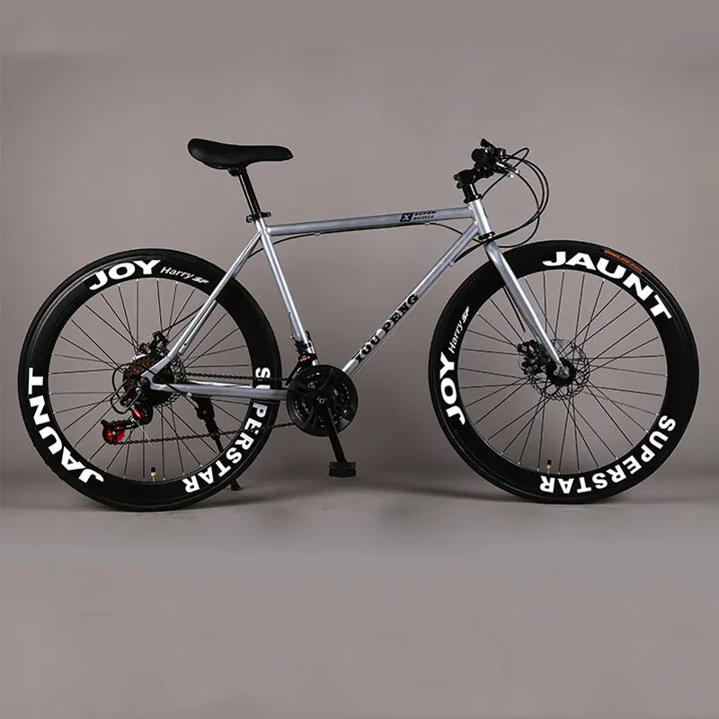 Mountain Bicycle Fixed Gear Road Bike Speed Double Disc Brakes Men and Women 60 Knife Wheel sStudent Adult