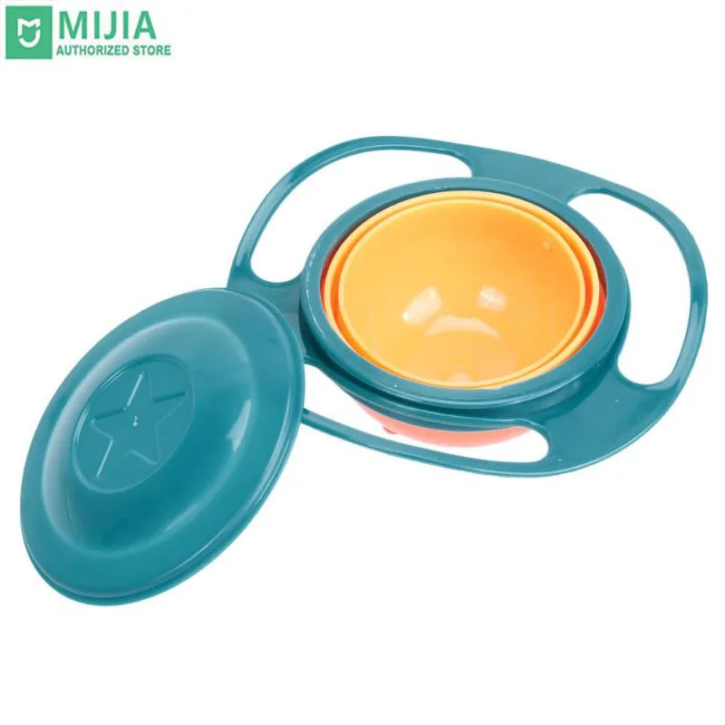 

New Xiaomi 360° Baby Anti Spill Universal Gyro Bowl Dishes No-Spill Practical Rotate Learning Dinnerware Balance Mother Kids Toy