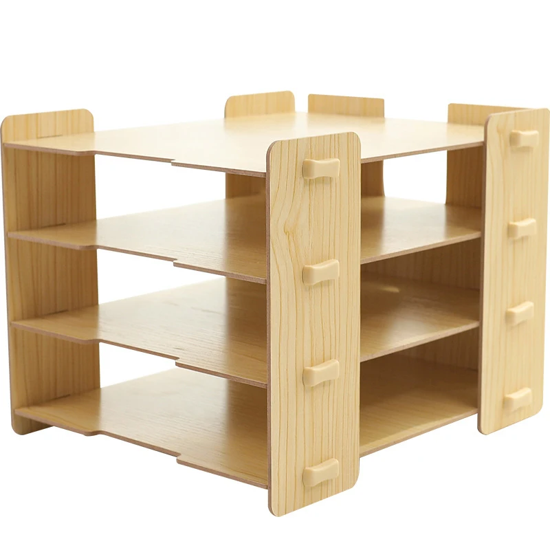 

Multi-layer Wooden File Tray Desk Organizer Office School Desktop File Storage Box For Paper Magazine Desk Tray Accessories
