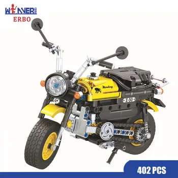 

ERBO 402pcs Technic Pedal Motorcycle Tournament Motorbike 1:6 Model Building Block DIY Locomotive Brick Enlighten Toys for Boys