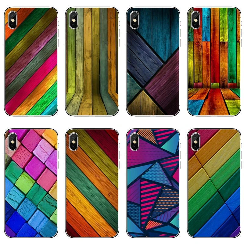 colorful Wooden Style Accessories phone Case For Samsung Galaxy S10E S10 Lite S9 S8 S7 S6 Edge Plus S5 S4 Mini Note 10 9 8 5 4 | Мобильные