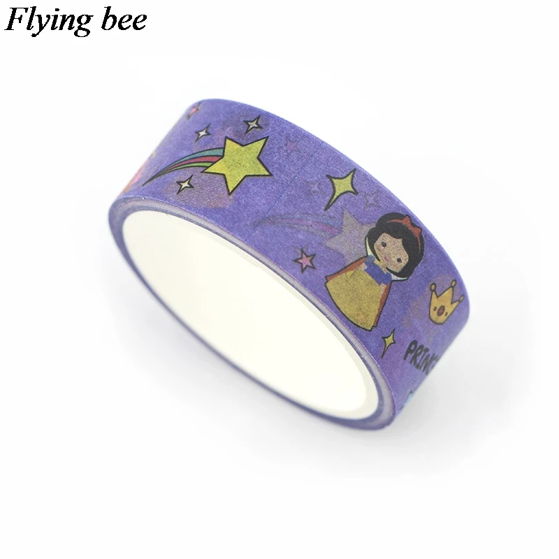 20 шт./лот Flyingbee 15 мм X 5 м принцесса девушки васи лента бумага DIY декоративная клейкая лента канцелярские Мультяшные Маскировочные ленты X0588