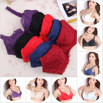 

Sexy Gather Push Up Bra Underwire 5/8 Cup Lace Brassiere Underwear 32/34/36/38/40