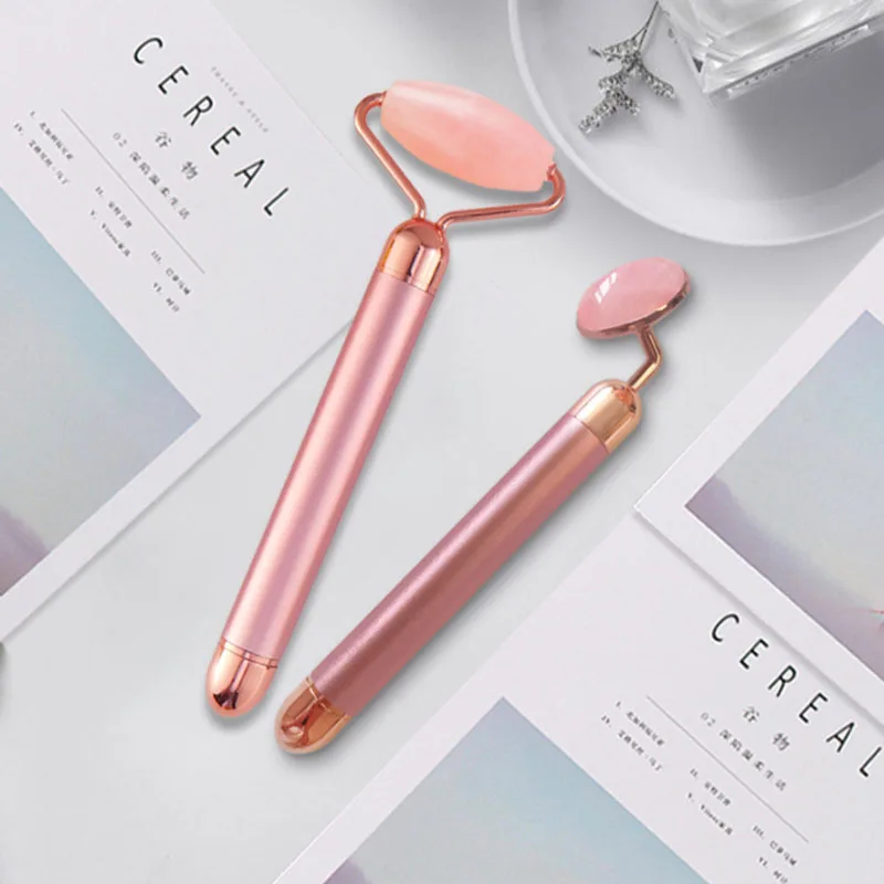 Powder crystal jade gold rod electric three-in-one roller beauty stick face-lift instrument can change head massage |