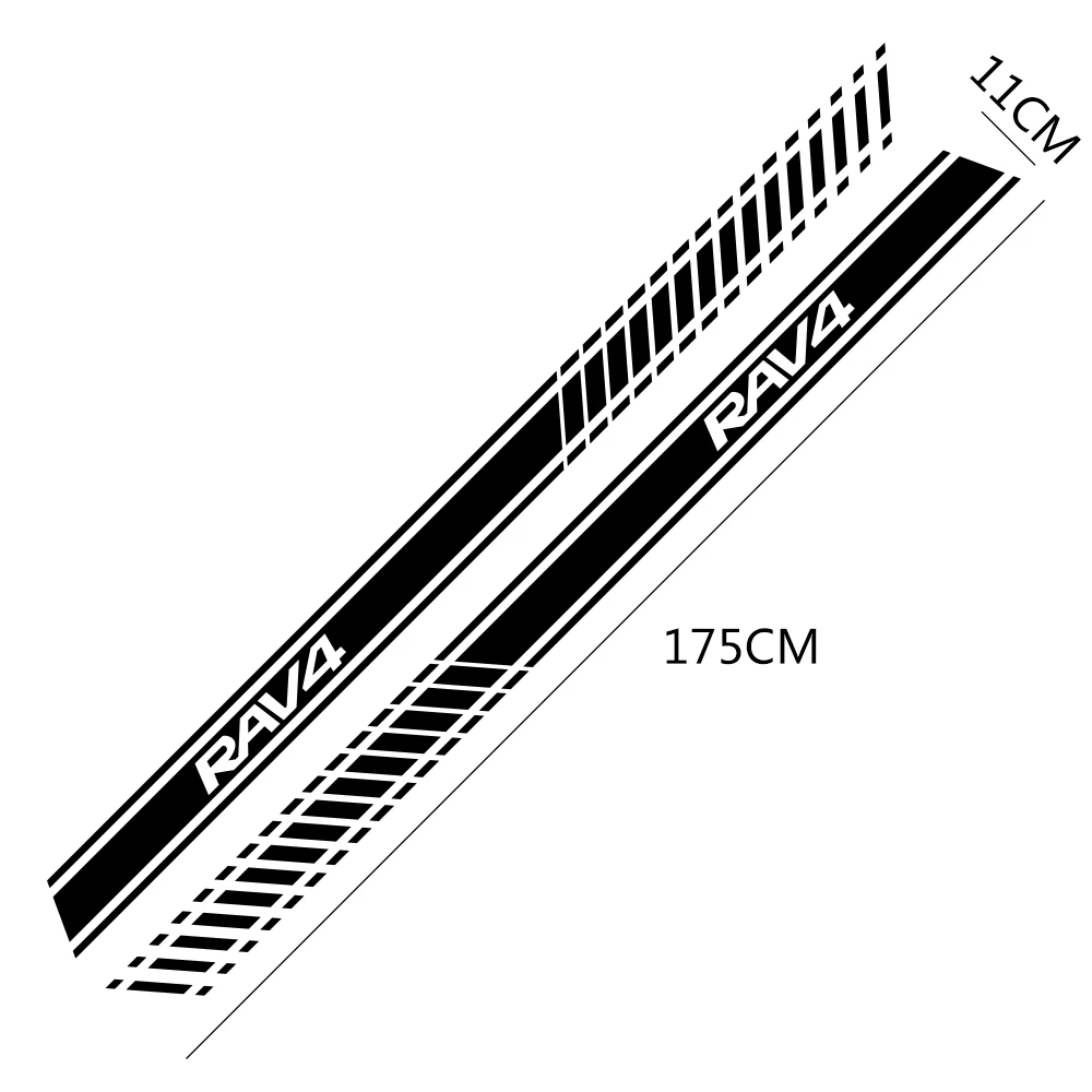 Автомобильные наклейки с боковыми полосками для Toyota RAV4, Авто Виниловая пленка, наклейки, сделай сам, спортивный стиль, украшение автомобиля, аксессуары для тюнинга автомобиля