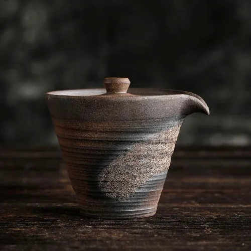 gaiwan Керамический гайвань пиалы для чая винтажная грубая керамика Gai Wan комплект из чашки и блюдца чайная чаша посуда Кунг Фу чайная посуда ремесла в качестве украшения - Цвет: gaiwan