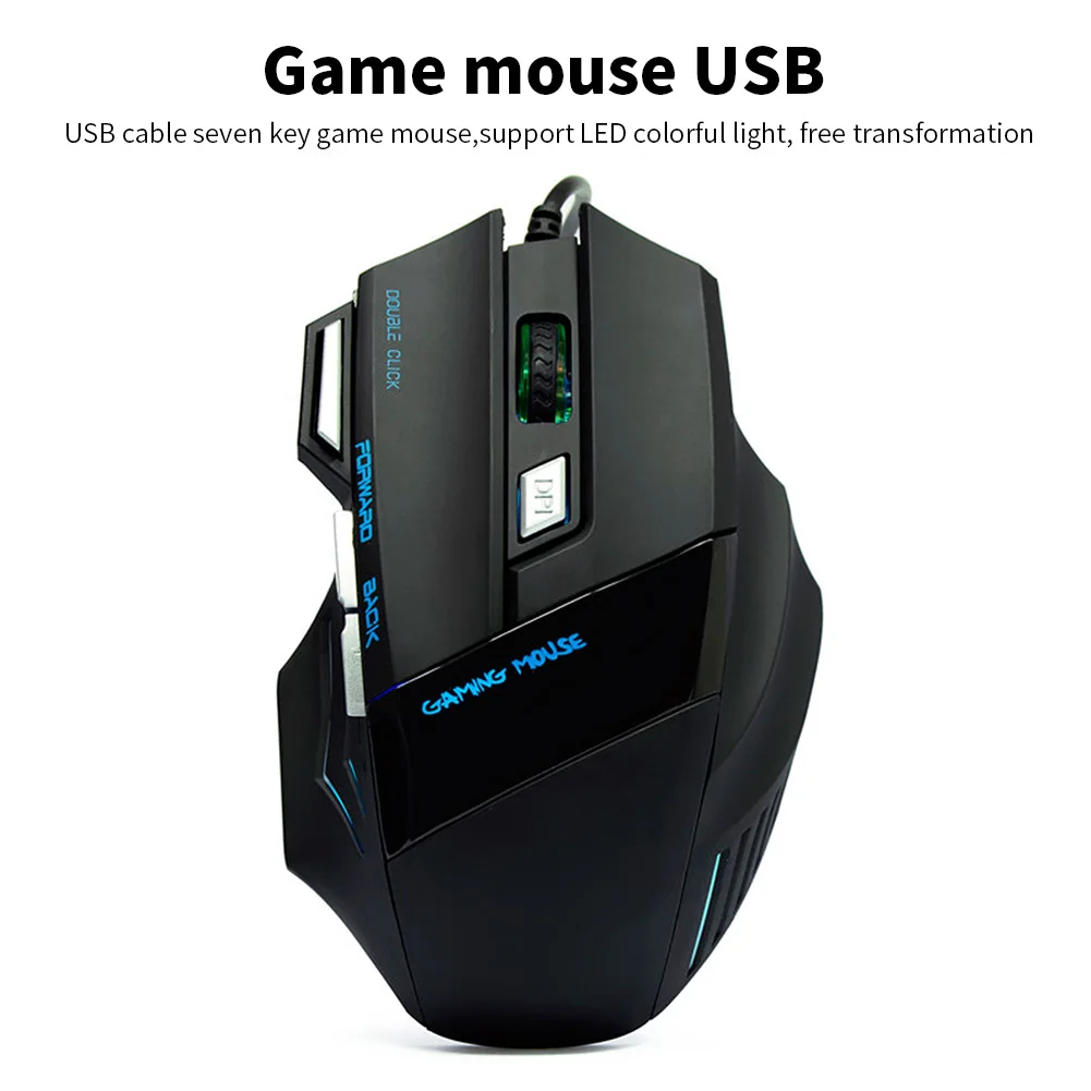 Эргономичная Проводная игровая мышь 7 кнопок 2400 dpi светодиодный оптический USB компьютерная мышь геймер бесшумный светодиодный подсветка эргономичная мышь геймер
