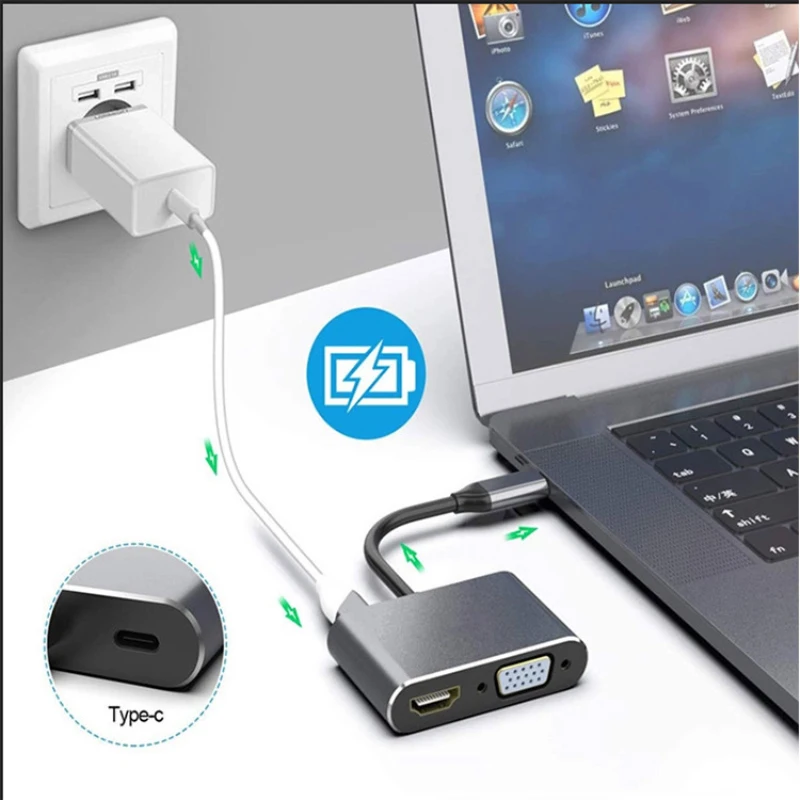 Кабель адаптер Type C USB 3,1 to USB C 4K HDMI USB 3,0 4in 1 Hub для Macbook Pro New|Кабели USB| | АлиЭкспресс