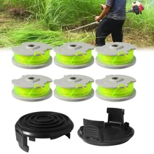 6 ligne de bobine 2 pièces couvercle de capuchon pour WORX WA0014 WG168 WG184 WG190 WG191 taille-bordures Nylon Pliable Flexible ABS jardin mauvaises herbes propre