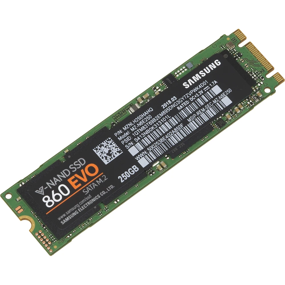 Накопитель SSD Samsung SATA III 250Gb MZ-N6E250BW 860 EVO M.2 2280
