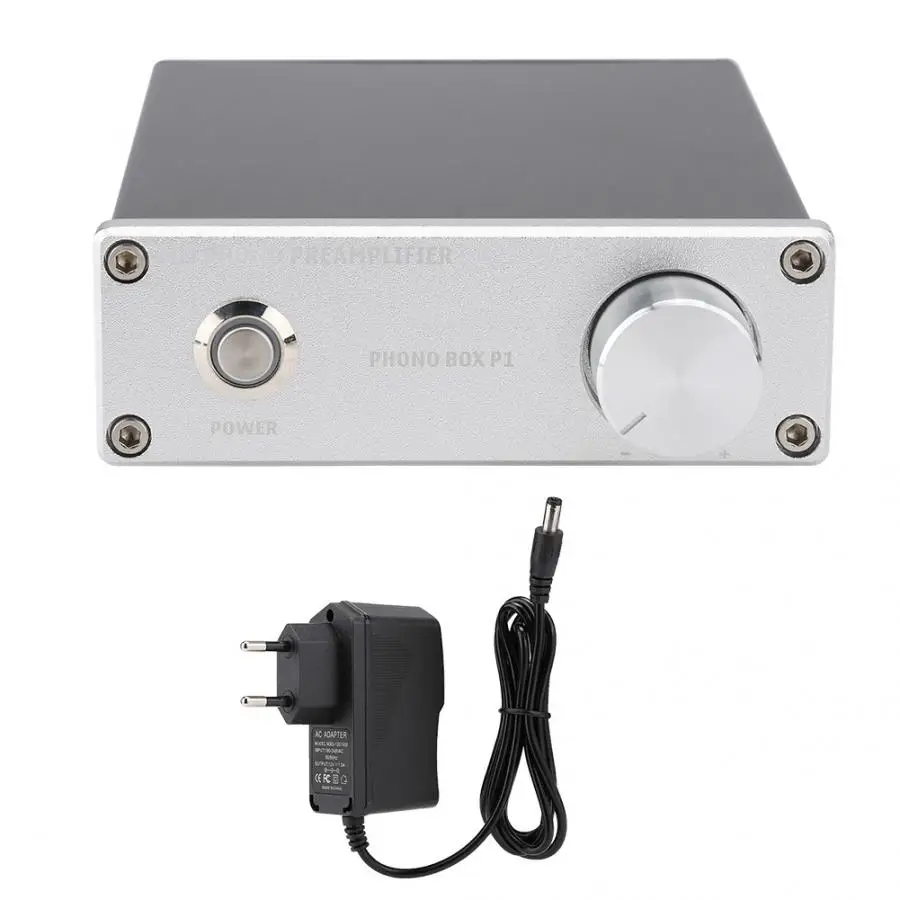 Позолоченный для RCA входного выхода PHONO BOX P1 мм усилитель проигрывателя записи 110-240V NJM2068M чипсет стабильная передача - Цвет: EU Plug