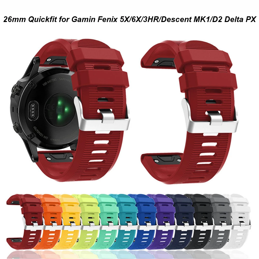 Cinturino Garmin Fenix 5X Compatibile, Cinturini Per Orologi Quickfit 26Mm Per Fenix 5X Plus/Fenix 6X Pro/Fenix 3/Fenix 3 Hr/Tactix/Descente Mk1