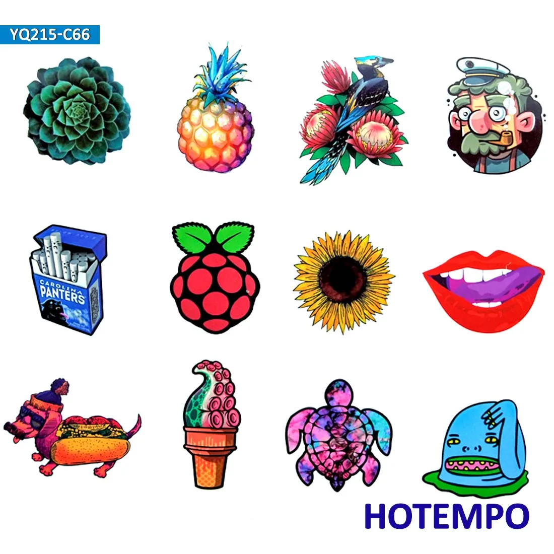 66pcs Fashion Funny Shape Mixed Graffiti Comic Style Sticker for Phone Laptop Luggage Suitcase Guitar Skateboard Bike Helmet Car