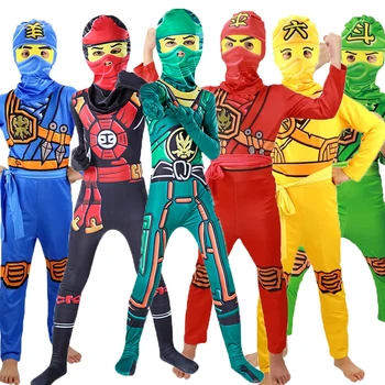 Ninjago Costume Boys Costumes Children Fancy Party Dress Up Carnival Halloween Costume for Kids Ninja Cosplay Superhero Jumpsuit 1