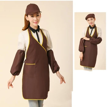 

Catering Gown Anti-Fouling Women Man Kitchen Accessories Apron With Pockets Craft Baking Chefs Kitchen Cooking BBQ Supplies