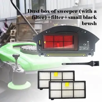 

Dust Collection Box Dust Filter Box Dust Collector For Irobot Roomba 800 Series Filter Black Brushes