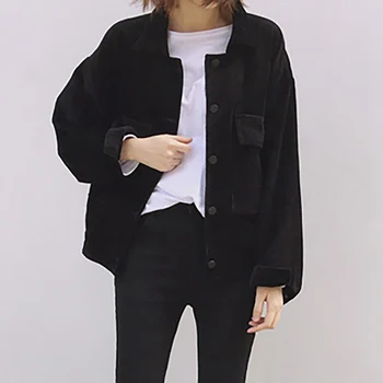 

Autumn Winter Single Breasted Pocket Women Coat Casual Coat Long Sleeve Turn-down Collar Denim Jacket