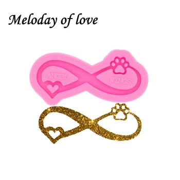 

Glossy Heart Infinity with Paw Print Keychain Mold for Epoxy Resin Crafts Molds Jewelry Making Custom Silicone Mould DY0397