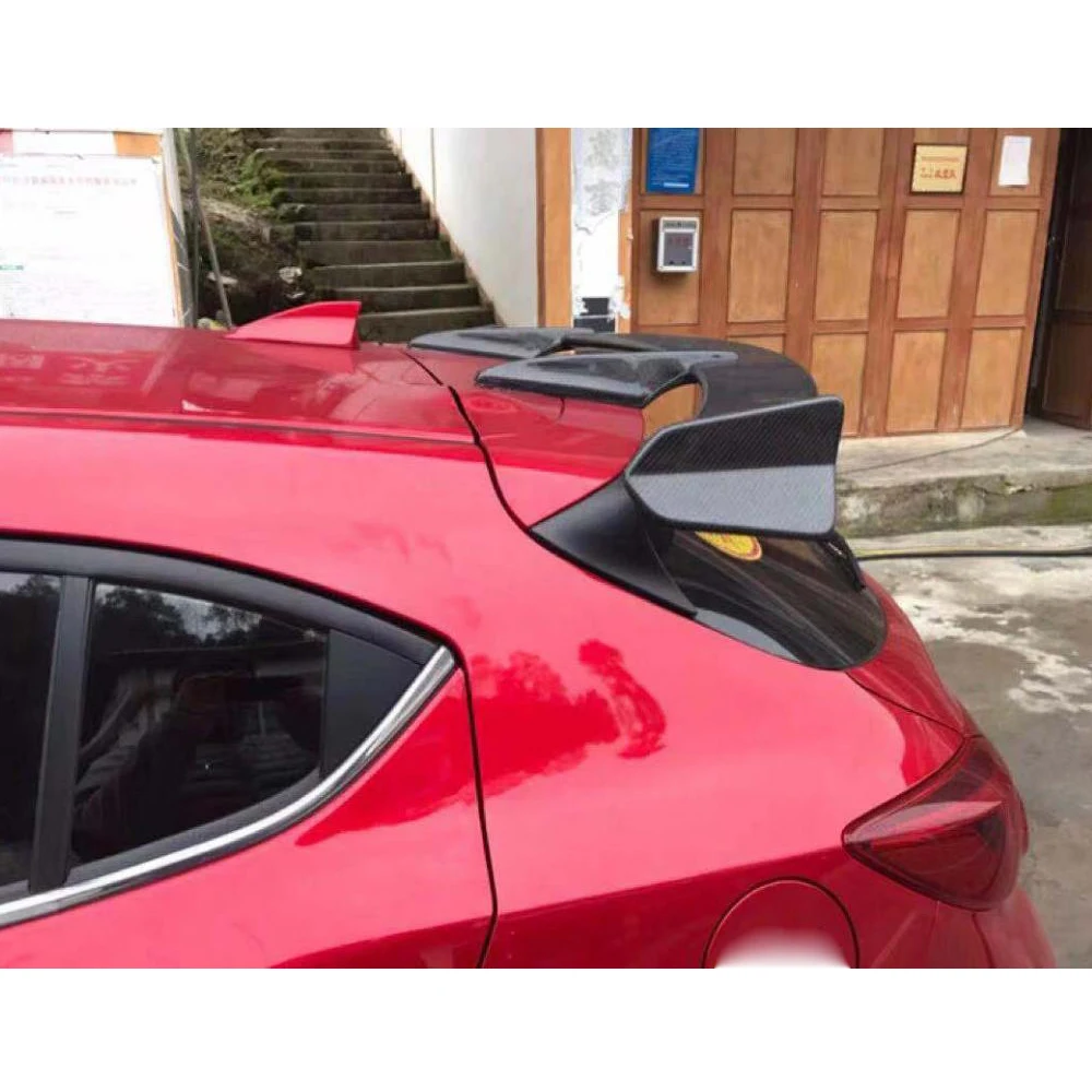 Автомобильный задний спойлер на крыло, крышу для Mazda 3 Axela Hatchback- углеродное волокно/FRP задний спойлер на крышу окна