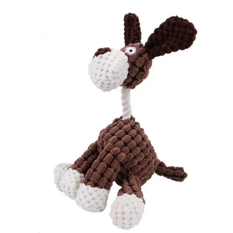 Pet Toys Dog Toys Donkey Shape Corduroy Chew Toy Dogs Puppy Squeaker Squeaky Plush Bone Molar Dog Training Accessories