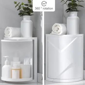 

360 Degree Rotation Storage Rack Office Home Bathroom Triangle Shelf Kitchen