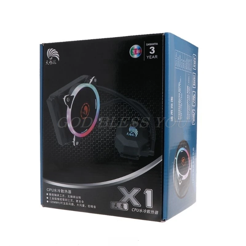 

Liquid Freezer Water Liquid Cooling System CPU Cooler Fluid Dynamic Bearing 120mm Fan with Blue LED Light CPU Cooling Fan