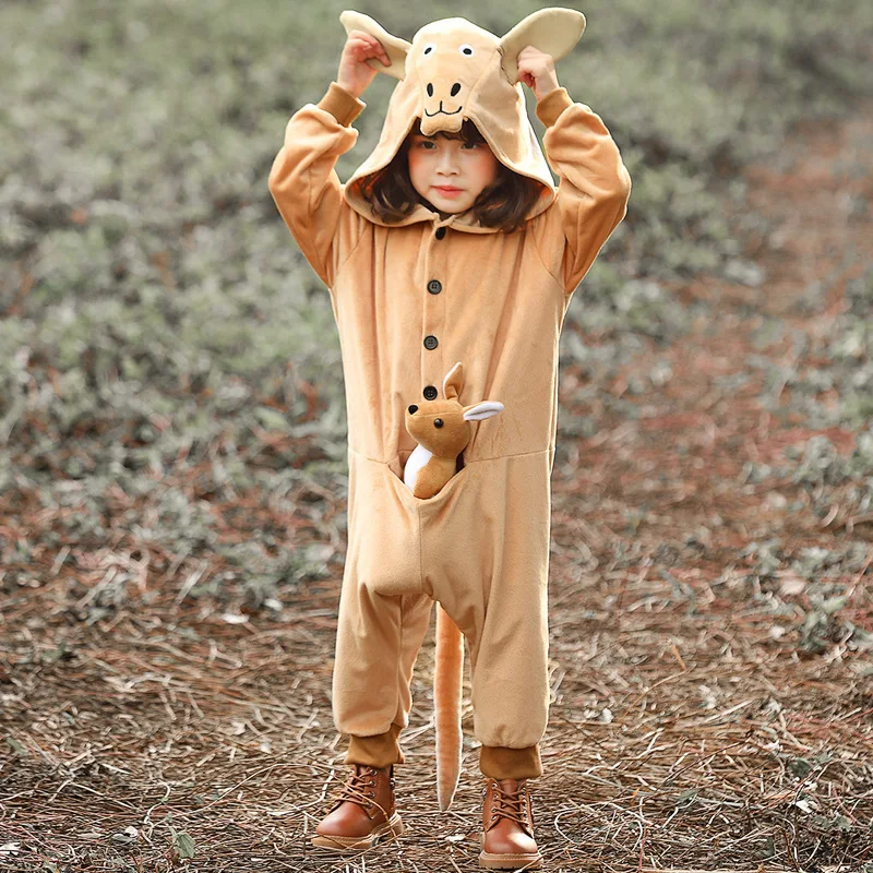 Umorden Halloween Costumes for Girls Lovely Kangaroo Costume Kids Child Pajamas Sleepwear Animal Theme Party Fancy Dress