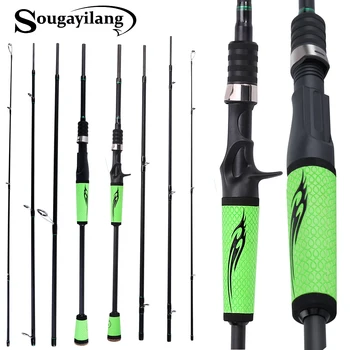 

Sougayilang Lure Fishing Rod 2.1M 2.4M 4 Section M Power Carbon Fiber Spinning/Casting Bass Travel Rod 10-30g Fishing Tackle