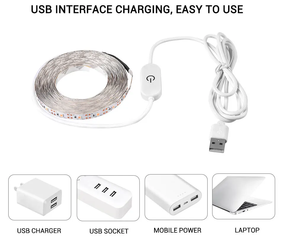 Ручной развертки сенсор USB светодиодный светильник для выращивания полный спектр 2835SMD сенсорный датчик светодиодный Фито лампа для растений Tobaccos теплицы гидропоники