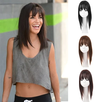 

DIANQI Natural Colors new Long Straight Hair Extension Clip 12 "10" High Temperature Synthetic Wig Clip Female Wig