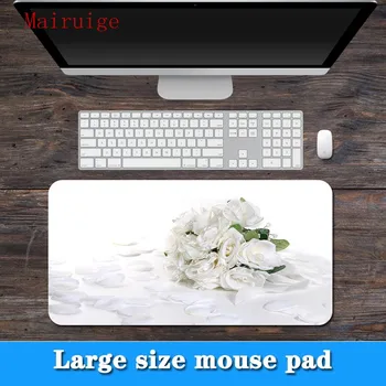 

Mairuige Big Promotions Large Specifications Multi Size Holding flower white rose Locked Edge PC Computer Laptop Mouse Pad