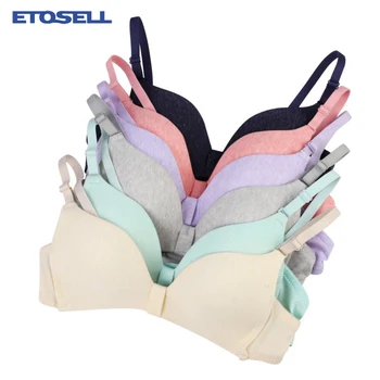 

Cotton Push Up Bra Set Comfy Breathable Smooth Thin Padded Solid Pink Wire Free Lingerie Sets Womens Underwear lenceria femenina