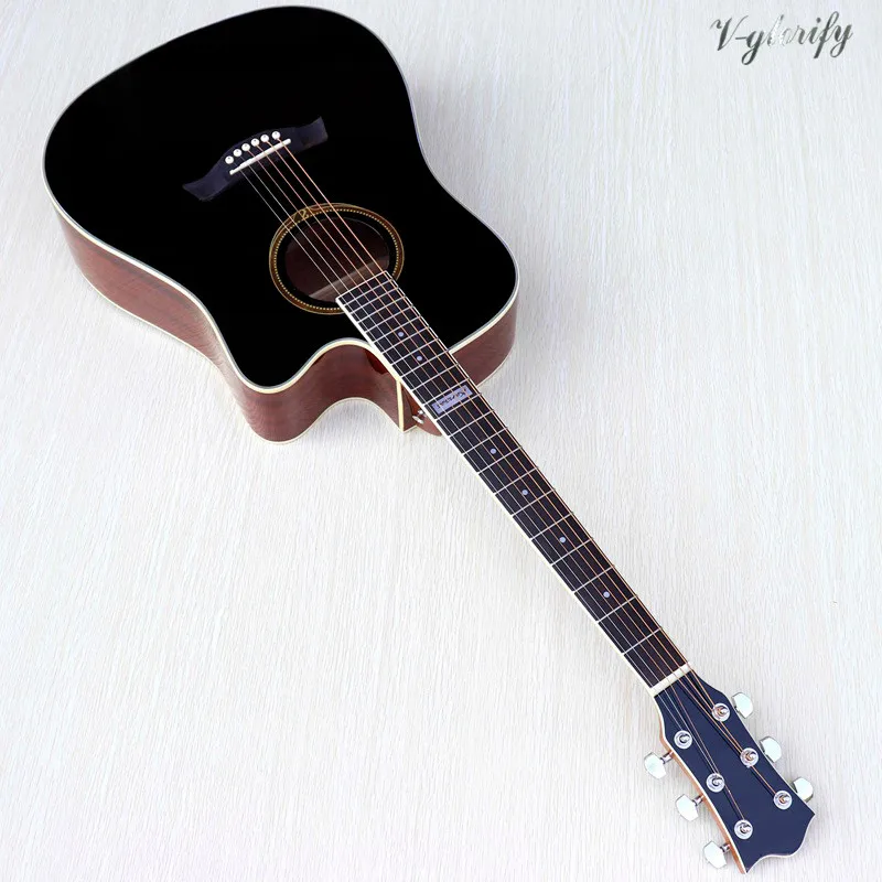 Colore Nero Di Buona Qualita Disegno Cutway Chitarra Acustica Chitarra Folk Di Alta Gloss 41 Pollici 6 String Occidentale Guitarra Guitar Acoustic Guitar Guitare Guitarefolk Guitar Aliexpress