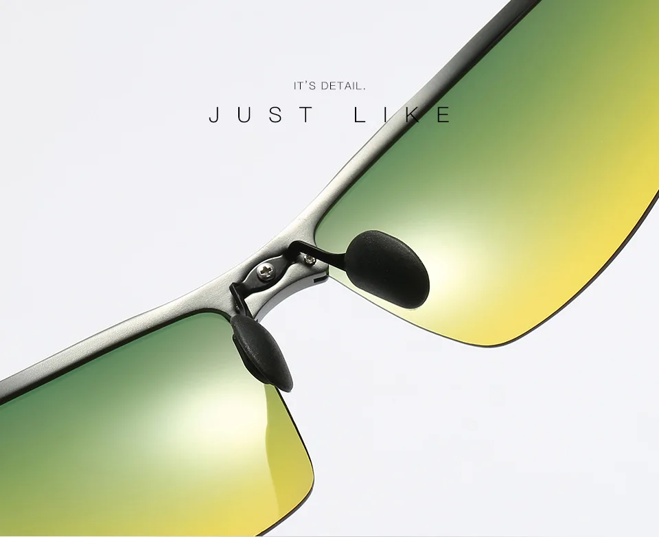 Occhiali da sole di design di marca Occhiali da sole polarizzati quadrati in alluminio e magnesio Tonalità di guida diurne e notturne antiriflesso_voghion.com