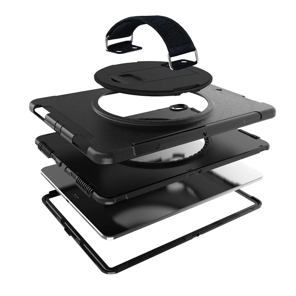 Противоударный чехол для iPad Pro 12,9 дюйма 3-го поколения, чехол для планшета, вращающийся на 360, подставка, защитный ремень FTL02