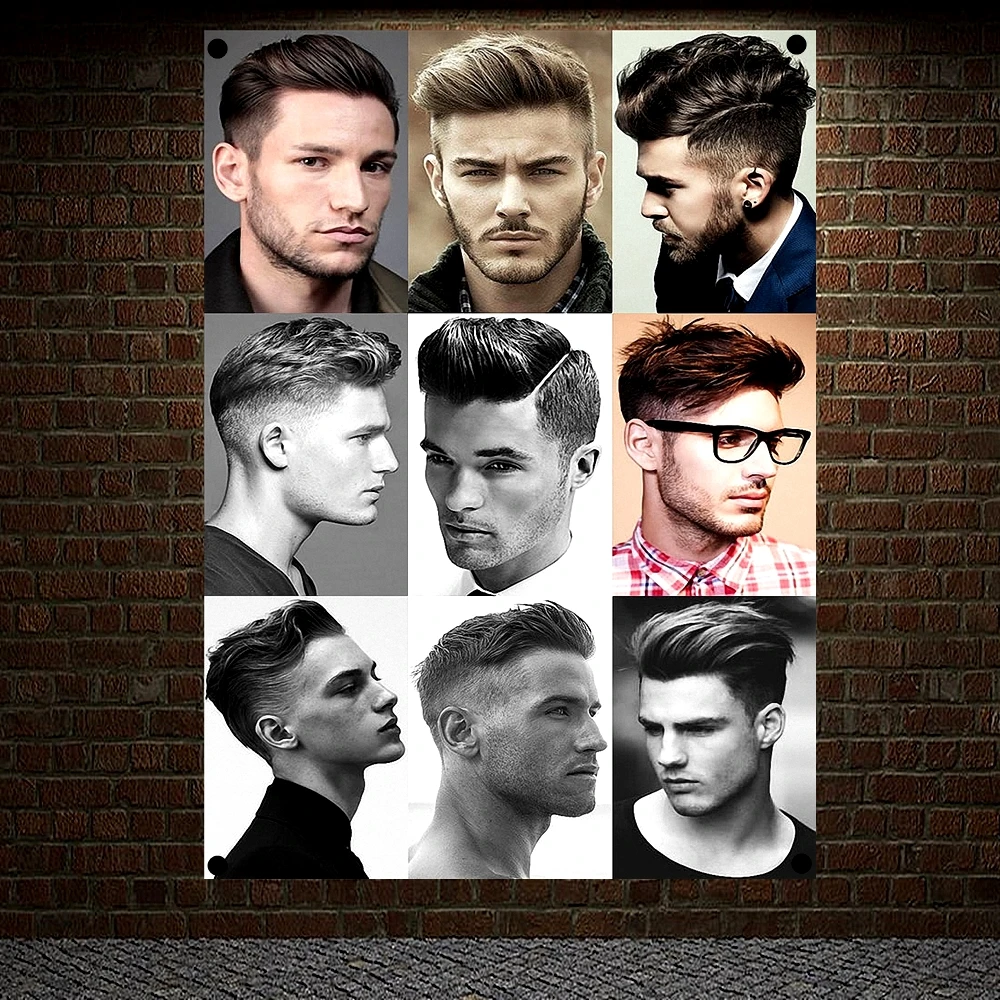 Beard Short Spikes Hairstyle For Men Barber Shop Home Decoration Poster  Signboard Tapestry Banner Flag Wall Art Canvas Painting|Flags, Banners &  Accessories| - AliExpress