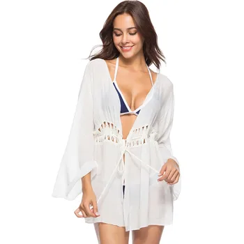 Swimming Beach Bikini Blouse Trumpet Sleeve Hook Beach Shawl Sun Protection Clothing Cardigan 2 Swimming Beach Bikini Blouse Trumpet Sleeve Hook Beach Shawl Sun Protection Clothing Cardigan