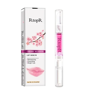 

RtopR Cherry Blossom Lip Serum Mask Dry Crack Peeling Repair Reduce Lip Fine Lines Essence Moisturizing Beauty Care 3ml