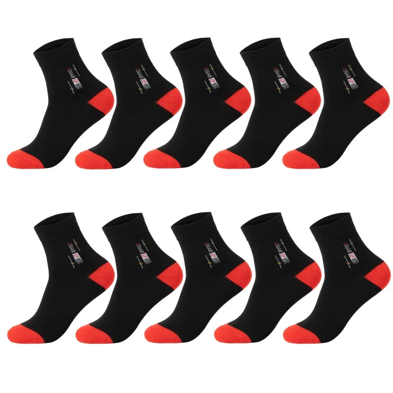 10pair black Новые осенние-зимние мужские модные хлопковые толстые носки лучшего качества Деловые повседневные рабочие носки 20 шт = 10 пара/лот SIZE39-44 - Цвет: 10pair black