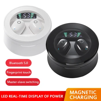 

FT9 TWS Bluetooth 5.0 Earphones touch control Wireless Headphone 9D Stereo Waterproof Earbuds LED Headsets With Microphone