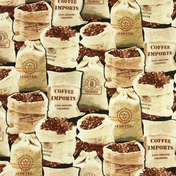

half yard plain cotton fabric with coffee beans print, handmade DIY garment dress children cloth 100% cotton CR-159