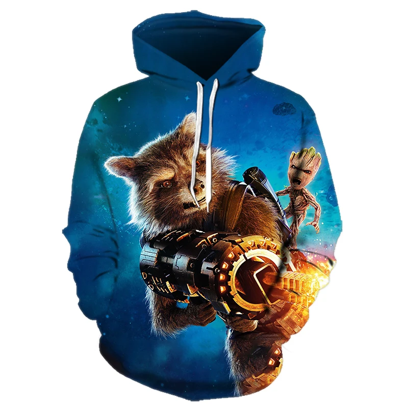 

Men's Autumn Winter Animal Hoodie Galaxy Guard Hoodie Man Woman 3d Print Sweatshirt Street Costume Movie Galaxy Guard Hoodie
