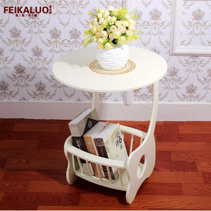 

European small tea table edge small round table living room sofa side cabinet bed small table