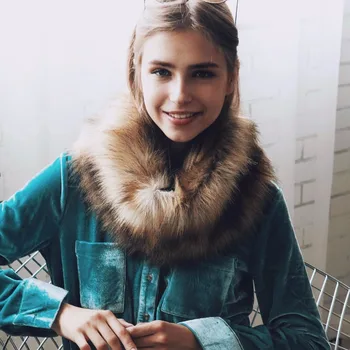 

Fashion Fur Fake Winter Fur Women Collar Faux Fox Fur Scarf New Raccoon Fur Shawl Female Fashion Large Shawl Plus Size z30