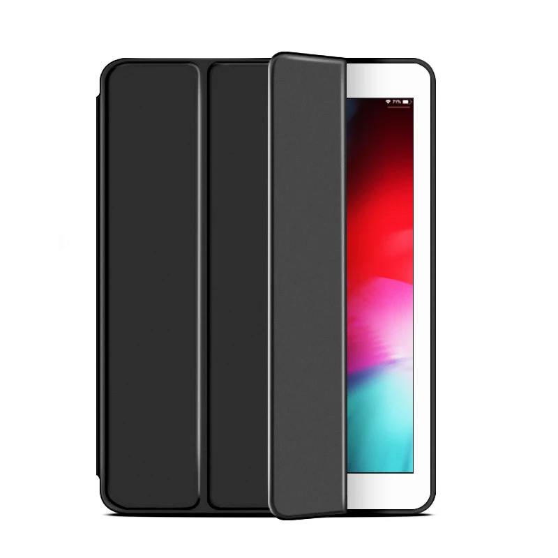 GOOJODOQ для iPad чехол 9,7 Air 2 Air Чехол iPad 6-го поколения Чехол Funda тонкий ТПУ силиконовый чехол Smart Cover для iPad Air - Цвет: BLACK