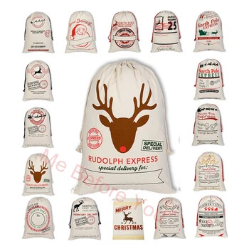 

5 pcs Christmas Bag Santa Sack Canvas Bag for Gifts Special Delivery Extra Large Size Santa Claus Gift Bags Xmas Decoration