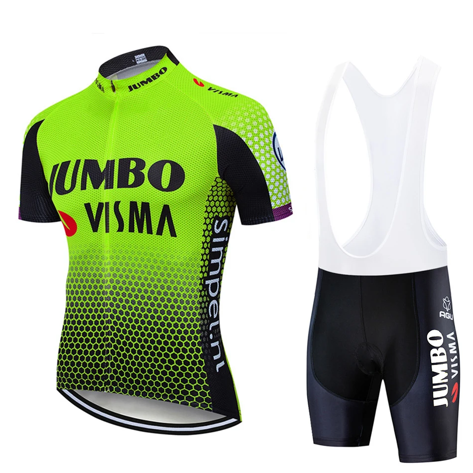 Lotto флуоресцентный зеленый Pro Team cycle JUMBO 9D Broek комплект мужской велосипедной одежды