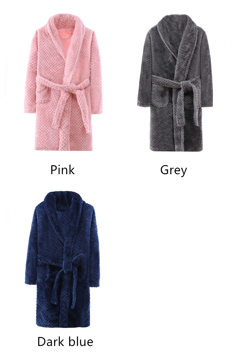 New Autumn Winter Kids Sleepwear Robe 2019 Flannel Warm Bathrobe For Girls 4-18 Years Teenage Children Pajamas For Boys Pyjamas (3)