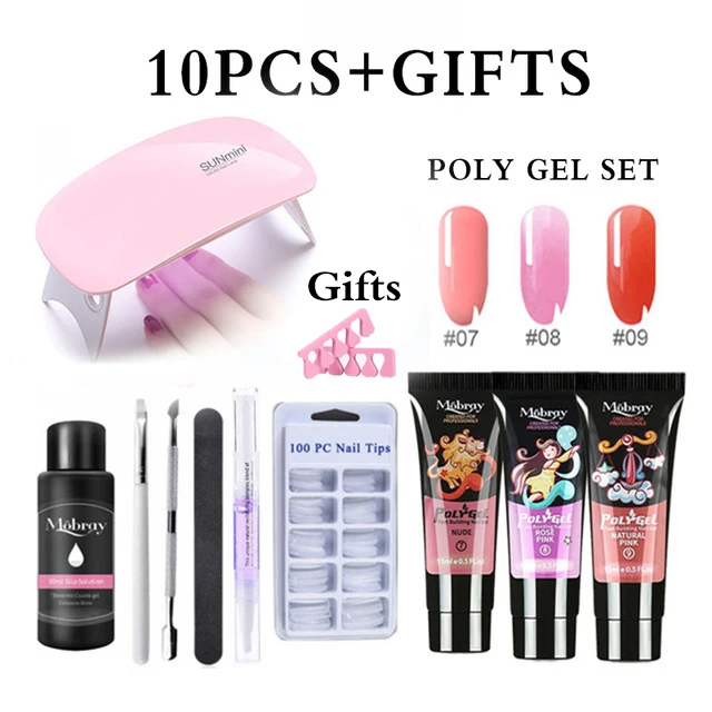 15ml Poly Extension Nail Gel Set LED Clear UV Gel Varnish Nail Polish Art Kit For Nail Extensions Acrylic Gel Polish Nail Art